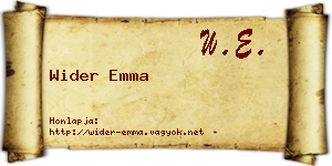 Wider Emma névjegykártya